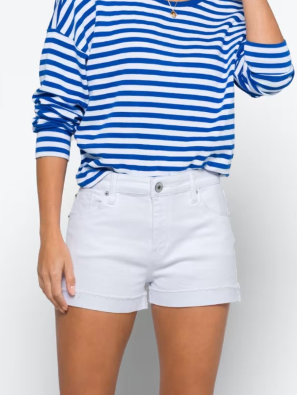 STS Blue Molly High Rise Boyfriend Short with Fray Roll Hem